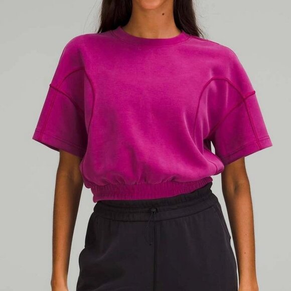 lululemon athletica Sweaters - LULULEMON SOFTSTREME short sleeve women's sweater size 6